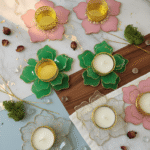 Tealight Holder with Gold Flakes