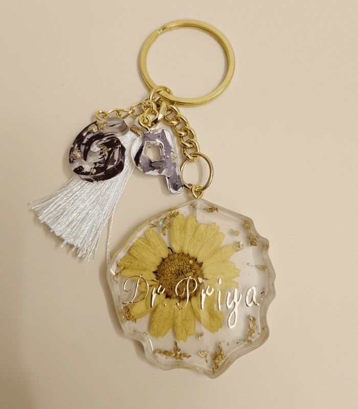 Petal pressed Keychain