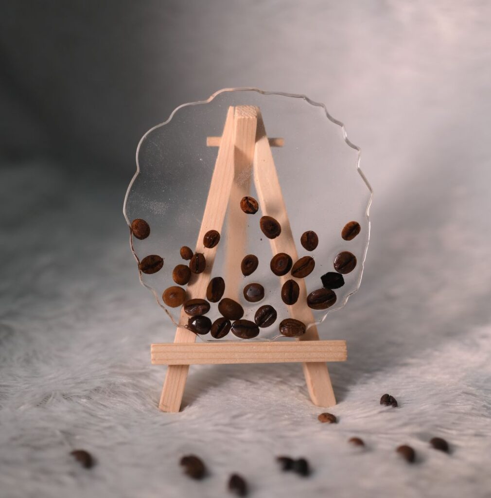 Brewed Essence – Coffee Bean Resin Coaster Set