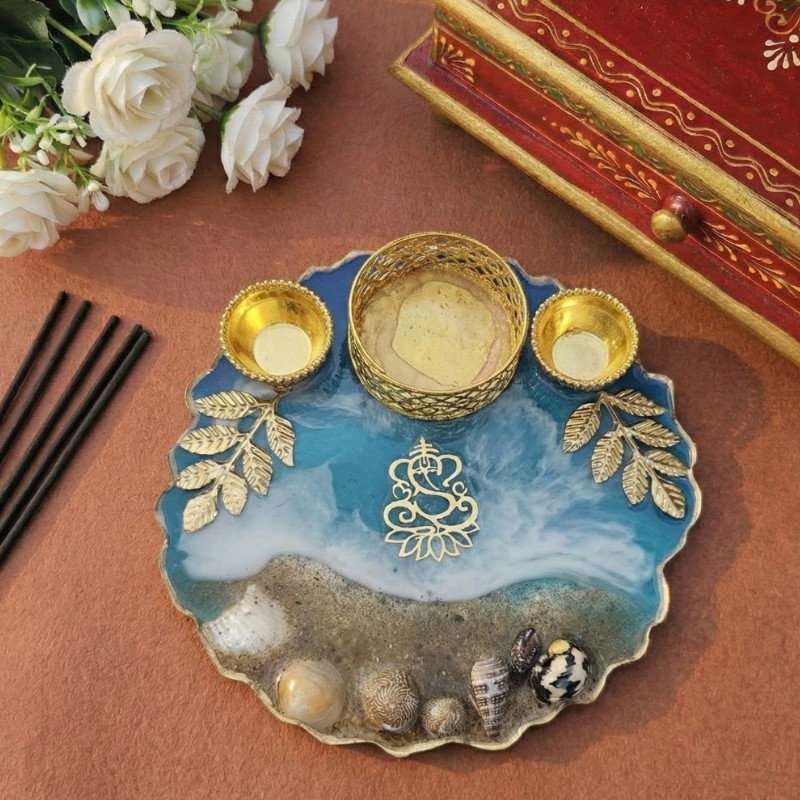 Triveni Blessings Mini Pooja Plates