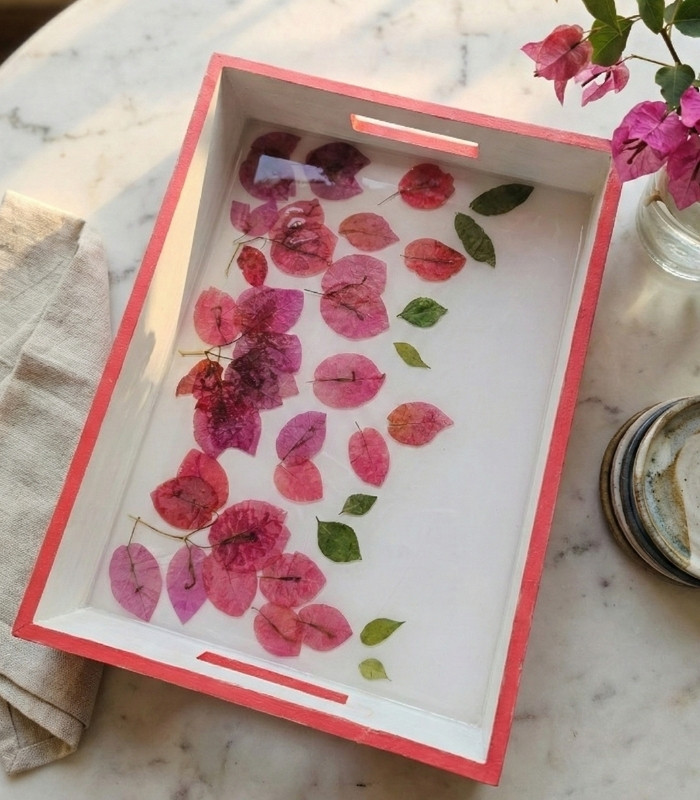 Bougainvillea Serenity Wooden Tray