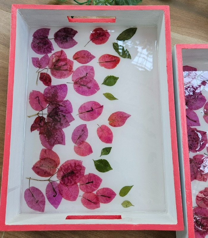 Bougainvillea Serenity Wooden Tray