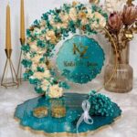 Personalized Resin Floral Wreath Engagement Platter