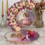 Personalized Resin Floral Wreath Engagement Platter